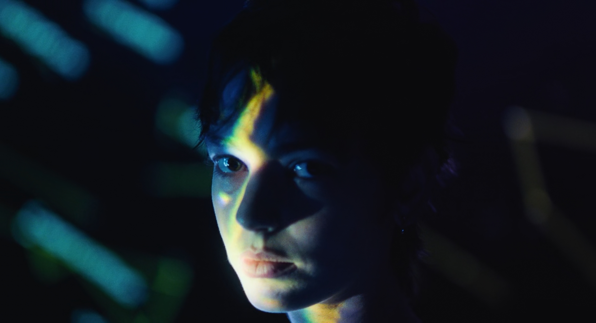 closeup of Maddy in the planetarium